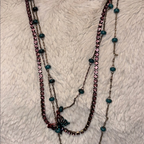 Betsey Johnson butterfly layered Necklace Collection - Picture 3 of 7